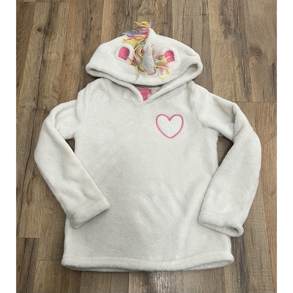 Kids‎ Isaac Mizrahi White Fleece Unicorn Hoodie Size M  5/6